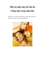 Mặt nạ mật ong cho làn da trắng mịn trong mùa thu potx