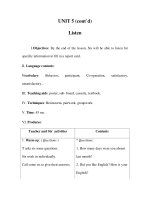 UNIT 5 (cont’d) Listen potx