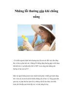 Những lỗi thường gặp khi chống nắng ppsx