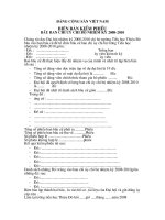 Biên bản kiểm phiếu - Chi bộ