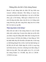 Những điều cần biết về hội chứng Hunter docx