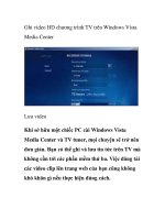 Ghi video HD chương trình TV trên Windows Vista Media Center potx