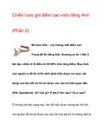 Chiến lược ghi điểm cao môn tiếng Anh (Phần 2) docx