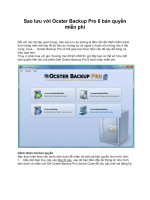 Sao lưu với Ocster Backup Pro 6 bản quyền miễn phí potx