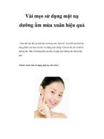 Vài mẹo sử dụng mặt nạ dưỡng ẩm mùa xuân hiệu quả pptx