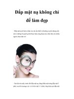 Đắp mặt nạ không chỉ để làm đẹp doc