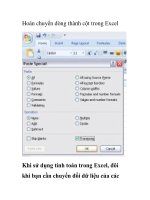 Hoán chuyển dòng thành cột trong Excel pptx