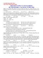 Hóa Vô  Cơ Đề Thi ĐH 2007 - 2010