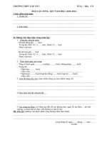 MẪU BÁO CÁO TỔNG KẾT NĂM HỌC