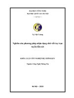 phương pháp nhận dạng chữ viết tay trực tuyến liền nét