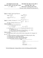 Đề kiểm tra HKII lớp 11(CB)- môn Toán
