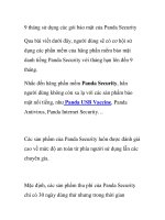 9 tháng sử dụng các gói bảo mật của Panda Security pptx
