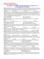 Hóa Hữu Cơ Đề Thi ĐH 2007 - 2010