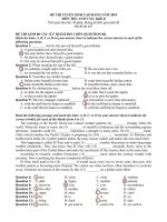 ĐỀ THI CĐ VÀ ĐÁP ÁN  Khối D (201O)