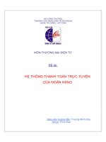 HỆ THỐNG THANH TOÁN TRỰC TUYẾN  CỦA NGÂN HÀNG
