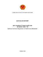 QUY CHUẨN KỸ THUẬT QUỐC GIA VỀ NƯỚC THẢI Y TẾ pdf