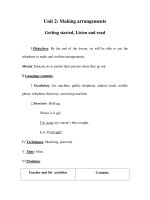 Unit 2: Making arrangements Getting started, Listen and read docx