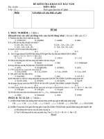 ĐỀ THI KHẢO SÁT ĐẦU NĂM HÓA 12