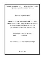 Tóm tắt luận án tiến sĩ nông nghiệp nghiên cứu đặc điểm sinh học và công nghệ nhân giống, nuôi trồng nấm sò vua (pleurotus eryngii) và nấm vân chi (trametes versicolor) ở việt nam