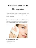 Lời khuyên chăm sóc da khô nhạy cảm pptx