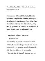 Open Office Calc-Phần 3: Các kiểu dữ liệu trong Open Office.org Calc ppt