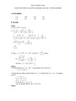 Dap an mon Toan (tuyen sinh vao lop 10 nam 2010) tinh Nam Dinh