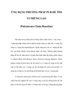 ỨNG DỤNG PHƯƠNG PHÁP PCR ĐỂ TÌM VI TRÙNG LAO (Polymerase Chain Reaction) pps