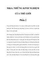 M&A: NHỮNG KINH NGHIỆM CỦA THẾ GIỚI - Phần 2 pdf