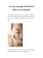 Giờ nào trong ngày là tốt nhất để chăm sóc da trắng đẹp doc