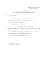 Đề kiểm tra giữa kỳ môn: phương trình vi phân đạo hàm riêng, đề số 6 potx