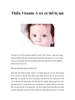 Thiếu Vitamin A trẻ có thể bị mù docx
