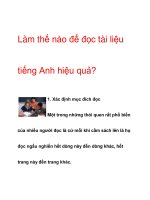 Làm thế nào để đọc tài liệu tiếng Anh hiệu quả? pdf