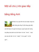 Một số chú ý khi giao tiếp bằng tiếng Anh pptx