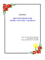 BÀI GIẢNG 4 PHÂN TÍCH MỐI QUAN HỆ CHI PHÍ - SẢN LƯỢNG - LỢI ppt