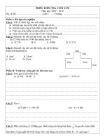 Đề thi môn toán cuối năm