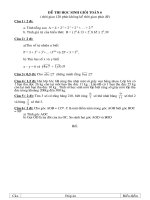 Đề + ĐA thi chọn toán 6 lên 7