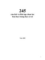 245 bài tập hóa học chọn lọc THCS có PP giải  (phần 1)