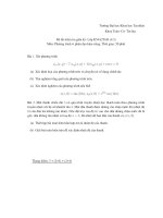 Đề kiểm tra giữa kỳ môn: phương trình vi phân đạo hàm riêng, đề số 3 doc