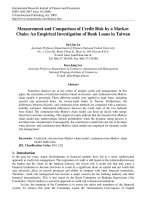 measurement and comparison of credit risk by a markov chain an empirical investigation of bank loans in taiwan