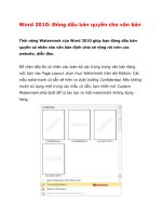 Word 2010: Đóng dấu bản quyền cho văn bản potx