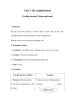 Unit 7: My neighborhood Getting started, Listen and read pot