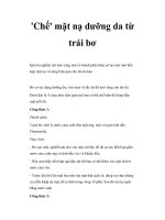 ''''Chế'''' mặt nạ dưỡng da từ trái bơ pps