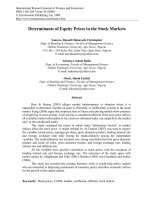 determinants of equity prices in the stock markets