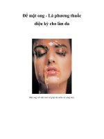 Để mật ong - Là phương thuốc diệu kỳ cho làn da ppt