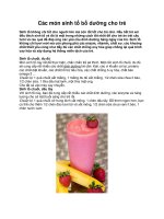 Các món sinh tố bổ dưỡng cho trẻ doc