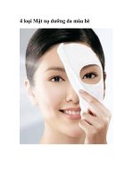 4 loại Mặt nạ dưỡng da mùa hè potx