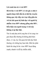 Lời cảnh báo từ vi rút HPV pdf