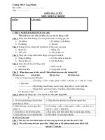 Đề KT 1 tiết HK1 sinh 7