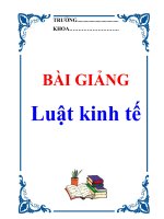 Bài giảng kinh tế : Những vấn đề lý luận cơ bản về luật kinh tế ở Việt Nam ppsx