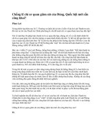 Chẳng lẽ chỉ cơ quan giám sát của Đảng, Quốc hội mới cần công khai?